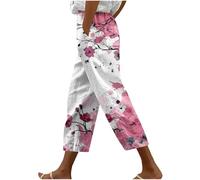 2025 Soldes Pantalon de Sport Femme Été Pantalons Large 3/4 Elastique Léger Respirant Pantalon Court Femmes Chic et Elegant Pantacourt DéContractéEs de Jogging Fluide Taille Haute de Survêtement