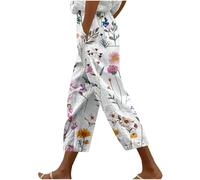 2025 Soldes Pantalon de Sport Femme Été Pantalons Large 3/4 Elastique Léger Respirant Pantalon Court Femmes Chic et Elegant Pantacourt DéContractéEs de Jogging Fluide Taille Haute de Survêtement