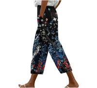 2025 Soldes Pantalon de Sport Femme Été Pantalons Large 3/4 Elastique Léger Respirant Pantalon Court Femmes Chic et Elegant Pantacourt DéContractéEs de Jogging Fluide Taille Haute de Survêtement