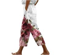 2025 Soldes Pantalon de Sport Femme Été Pantalons Large 3/4 Elastique Léger Respirant Pantalon Court Femmes Chic et Elegant Pantacourt DéContractéEs de Jogging Fluide Taille Haute de Survêtement