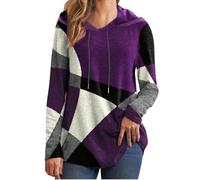 2025 Soldes Pull Femme Hiver Chaud Chic Et Elegant Décontractés Femme Pull en Cachemire à Capuche Grande Taille Pas Cher Imprimé Patchwork Sweatshirtà Manches Longues Tunique Sweat Haut Tops Pulls