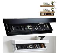 2025 Solutions de rangement murales, étagères design Magicflap avec compartiments secrets, étagères murales Magic Flap, étagères flottantes cachées for salon ou bureau(Black)