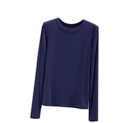 2025 Sous-Vêtements Thermiques Femme Chaud Haut Thermiques Pulls col Rond Manche Longue élastique Sweatshirt Chic et élégant Léger sous Pull Hauts Slim Fit Basique T-Shirt Hiver Automne Pas Cher
