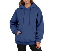 2025 Sweat à Capuche Décontracté pour Homme Manches Longues Confortable Chaud Doublure Polaire Hiver avec Poche à Cordon de Serrage Usage Quotidien Pull Femme Motif Hibou, Marine, S