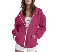2025 Sweat à Capuche Femme à Fermeture éClair Vestes Automne Et Hiver Manches Longues Hoodie avec Poches Grandes Tailles Couleur Unie Sweatshirt Casual Leger Chaud Blouson Confortable Streetwear