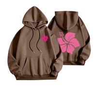 2025 Sweat à Capuche Femme Oversize Décontracté Pulls, Gilets et Sweats Femme Leger Chaud Chic Élégant Streetwear Grande Taille avec Poches Sweats de Sport Fille Veste Hoodie Sweatshirt Pas Cher