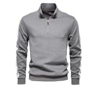2025 Sweat A Capuche Homme Manche Longue- Sweat Sport Col Roulé avec Demi-Fermeture Éclair Casual Coupe Ample Sweatshirt Chic Confortable Tempérament Passe-Partout Pullover Automne Streetwear