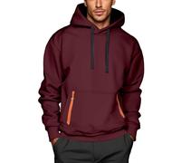 2025 Sweat A Capuche Homme Manche Longue- Sweat Sport Grande Taille avec Poches Casual Coupe Ample Couleur Unie Confortable Chic Streetwear De Tous Les Jours Passe-Partout Hoodie
