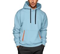 2025 Sweat A Capuche Homme Manche Longue- Sweat Sport Grande Taille avec Poches Casual Coupe Ample Couleur Unie Confortable Chic Streetwear De Tous Les Jours Passe-Partout Hoodie