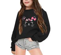 2025 Sweat Capuche pour Filles Poncho Plaid Oversize en Polaire Léger Manches Longues Sweatshirt Tie-Dye Pulls Col Rond Sweater Enfant Ado Taille Unique Harajuku Pull Fille