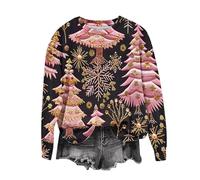 2025 Sweat de Noel Femme Pull Noel Rigolo Imprimé Hiver Pull Noël Femme Drole Pullover De Noël Femmes Moche Ugly Pulls Noels Rigolo Sweat Polaire Femmes Hiver Chaud Sweatshirt