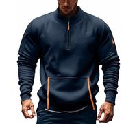 2025 Sweat Homme sans Capuche- Sweat Sport Grande Taille Manche Longue Demi-Fermeture Éclair avec Poches Casual Coupe Ample Confortable Chic Streetwear Passe-Partout Randonnée Sweatshirt