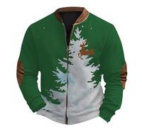 2025 Sweat Noel Homme Zippé- Veste De Travail Manches Longues Décontracté Imprimé Manteau Chic Et Elegant Ample Cardigan Classiques Extérieur Sport Blousons Automne Hiver Noël Sportwear