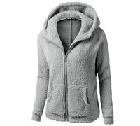 2025 Sweats à Capuche Femme Polaire Veste Zippé Femmes Automne Hiver Chic Élégant Couleur pure Manches Longues Grande Taille DéContractéE Outwear avec Poche sweat blanc femme