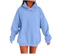 2025 Sweats à Capuche Femme Super Soft Touch Automne Hiver Chic Élégant Coton Couleur Unie Manches Longues Oversize Grande Taille Pas Cher Loungewear pour Femmes Hoodie avec Poche Sweatshirt Mode