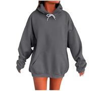 2025 Sweats à Capuche Femme Super Soft Touch Automne Hiver Chic Élégant Coton Couleur Unie Manches Longues Oversize Grande Taille Pas Cher Loungewear pour Femmes Hoodie avec Poche Sweatshirt Mode