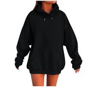 2025 Sweats à Capuche Femme Super Soft Touch Automne Hiver Chic Élégant Coton Couleur Unie Manches Longues Oversize Grande Taille Pas Cher Loungewear pour Femmes Hoodie avec Poche Sweatshirt Mode