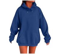 2025 Sweats à Capuche Femme Super Soft Touch Automne Hiver Chic Élégant Coton Couleur Unie Manches Longues Oversize Grande Taille Pas Cher Loungewear pour Femmes Hoodie avec Poche Sweatshirt Mode