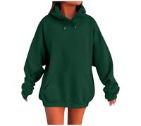 2025 Sweats à Capuche Femme Super Soft Touch Automne Hiver Chic Élégant Coton Couleur Unie Manches Longues Oversize Grande Taille Pas Cher Loungewear pour Femmes Hoodie avec Poche Sweatshirt Mode