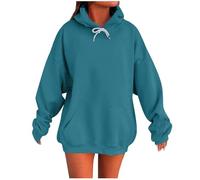 2025 Sweats à Capuche Femme Super Soft Touch Automne Hiver Chic Élégant Coton Couleur Unie Manches Longues Oversize Grande Taille Pas Cher Loungewear pour Femmes Hoodie avec Poche Sweatshirt Mode