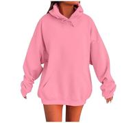 2025 Sweats à Capuche Femme Super Soft Touch Automne Hiver Chic Élégant Coton Couleur Unie Manches Longues Oversize Grande Taille Pas Cher Loungewear pour Femmes Hoodie avec Poche Sweatshirt Mode