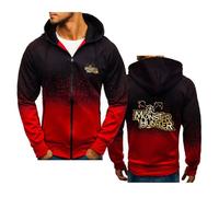 2025 Sweats À Capuche pour Hommes pour Monster Hunter Veste Zippée Pulls Pulls Décontractés À Manches Longues Cordon De Serrage Vêtements De Sport De Printemps Haut,Red-Adults/L