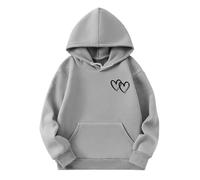 2025 Sweatshirt Fille,Sweat Enfiler et Poche Sweat Basics Motif placé Fille Fashion Trendy Vêtement Super Douce Chaude Confortable Sweats Tendance pour Filles Bebe 2-7 Ans