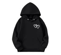 2025 Sweatshirt Fille,Sweat Enfiler et Poche Sweat Basics Motif placé Fille Fashion Trendy Vêtement Super Douce Chaude Confortable Sweats Tendance pour Filles Bebe 2-7 Ans