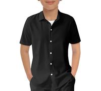 2025 T-Shirt pour Enfant Chemise habillée col Boutonné Unie Classics Sweat Shirt Doux, Lisse et légant Coton Tops Décontracté T-Shirts