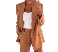 2025 Tailleur Femme Chic et Elegant, Blazer Femmes à Manches Longues Veste mi Saison Grande Taille Couleur Unie Bureau d'affaires avec Boutons Revers Manteau Cardigan Jacket Costume de Travail