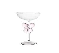 2025 Tasse en verre avec nœud - Verre transparent - Tasse à café glacé - Tasse à jus - Tasse à lait - Convient pour les mariages, les fêtes et la maison (B, 17,5 cm)