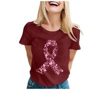 2025 Tee Shirt Octobre Rose Femme T-Shirt De Propagande du Cancer Sein Sensibilisation Respirant T-Shirts Mode Fluide StyléEs té Teeshirt Top Grande Taille