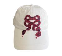 2025 The Year of Snake Casquette de baseball en coton décoré avec nœud pour femme Sangle réglable Tenue décontractée Confortable Heagear, blanc, Taille unique
