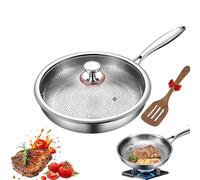 2025 Titanium pot pro avec couvercle, poêle antiadhésive sans revêtement, résistant aux rayures, poêle en titane pour la cuisson, compatible avec les fours à induction et tous les poêles (30CM)