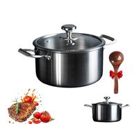 2025 Titanium pot pro avec couvercle, poêle antiadhésive sans revêtement, résistant aux rayures, poêle en titane pour la cuisson, compatible avec les fours à induction et tous les poêles (24CM)