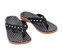 2025 Trendy Summer Europe And The States Polka Dot Color Women Earth Slope With Flip Flops Grande Taille, Noir , 39.5 EU