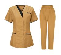 2025 Uniforme MéDicale Unisexes Ensemble Haut Et Pantalons Medicale Blouse Femme Tenue Aide Soignante VêTement MéDical Tenue Infirmiere Professionnelle Couleur Unie VêTements De Travail Et Uniformes