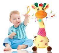 2025 Upgrade Musical Giraffe Toy - Sings, Dances & Repeats What You Say, Dancing Talking Giraffe Plush Toy, with Shining Led Lights, Adjustable Volume Function, Interactive Voice Imitation (Battery)