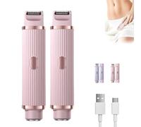 2025 Upgraded 3.0 Dual Head Razor, Electric Razors, 2 in 1 Wet & Dry Waterproof Electric Bikini Trimmer for Women, 90min Cordless Runtime,for Bikini,Legs, Wet/Dry, Body (Pink 2PCS)