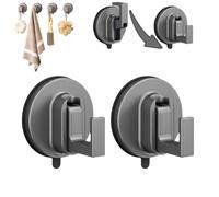 2025 Upgraded Suction Cup Hooks,Aluminum Metal Heavy-Duty Bathroom Towel Hook,Suction Cup Hooks for Wreaths on Glass,Hanger Clothes Hook for Shower,Bathroom,Kitchen,Glass,Door,Mirror,Tile (2pcs)
