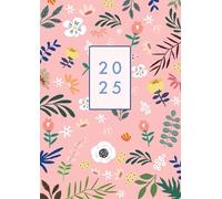 2025: Veckokalender 2025 A4 Horisontell presentation vy januari - december 2025, 1 vecka = 1 sida, med blommor