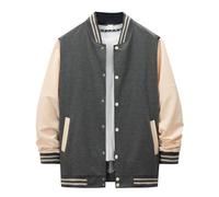 2025 Veste d'automne et d'hiver pour homme, cardigan décontracté cent ample, veste de baseball, manteau d'hiver pour homme, taille S, gris, 3XL