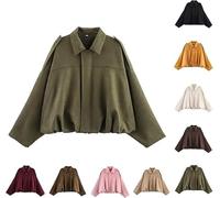 2025 Veste en daim synthétique pour femme Oversize : doublure polaire Veste col décontractée à manches longues Veste bomber en daim synthétique doux pour /hiver, streetwear et mode quotidienne, veste