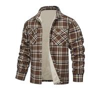 2025 Veste pour homme Automne et Hiver Mode Décontractée Carreaux Poche Revers Carré Fermeture Clip Veste Top Trench Coat Homme 4xl, kaki, 3XL