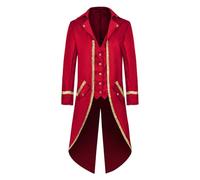 2025 Veste Steampunk Victorien Homme Manteau Costume en Queue De Pie Longue Steampunk Uniforme Cosplay Tailcoat pour Hommes Costume Party Outwear Partie Vêtements Halloween Costume Médiéval Adulte