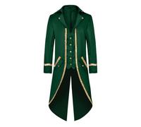 2025 Veste Steampunk Victorien Homme Manteau Costume en Queue De Pie Longue Steampunk Uniforme Cosplay Tailcoat pour Hommes Costume Party Outwear Partie Vêtements Halloween Costume Médiéval Adulte