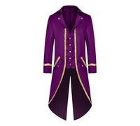 2025 Veste Steampunk Victorien Homme Manteau Costume en Queue De Pie Longue Steampunk Uniforme Cosplay Tailcoat pour Hommes Costume Party Outwear Partie Vêtements Halloween Costume Médiéval Adulte