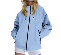 2025 VêTement ImperméAbles Femme Veste Coupe-Vent avec Poches et Doublure ZippéE Manteau Coupe-Vent de Couleur Unie ImperméAbles pour Femmes Veste de Pluie Femmes Sweat Vestes De ExtéRieur Pas Cher