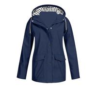 2025 Vêtements Imperméables Femmes Manteau Imperméable Femme Veste Coupe-Vent avec Poches et Doublure Zippée Manteau Coupe-Vent Couleur Unie Manteaux Imperméables Femme Veste de Pluie Pas Cher
