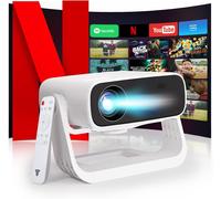 2025 Video Projector with Integrated App ¿ Android TV Portable Projector Full HD 1080P, 4K WiFi Bluetooth Backlight Support Auto Keystone & 4P, Compatible with iOS Android HDMI